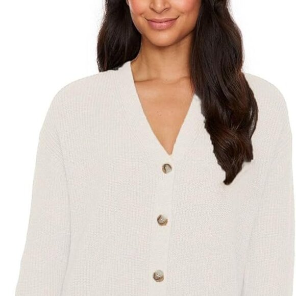 Hudson Women's Cotton Buttondown Cardigan Cream - Picture 3 of 4